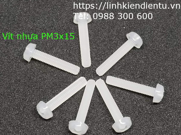 Vít nhựa, đầu tròn PM3x15mm