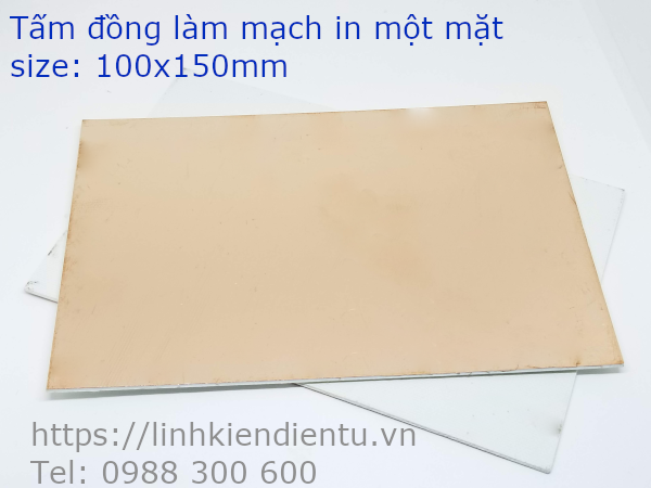 Tấm đồng làm mạch in một mặt 100x150mm