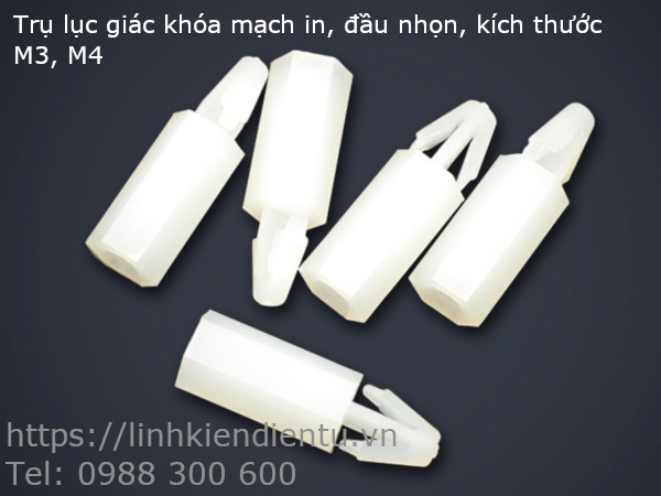 Trụ lục giác khóa mạch in, đầu nhọn M3x15mm