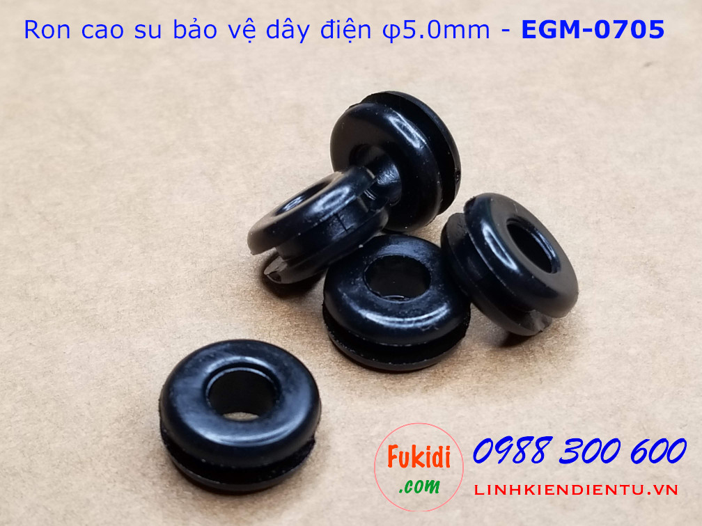 Vòng đệm, ron cao su bảo vệ dây phi 5mm EGM-0705 - EGM0705
