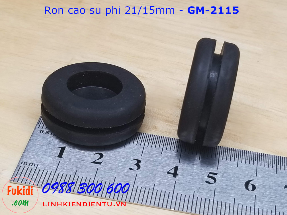 Vòng đệm, ron cao su cho dây điện phi 21mm, luồn dây 15mm dày 11.5mm - GM2115