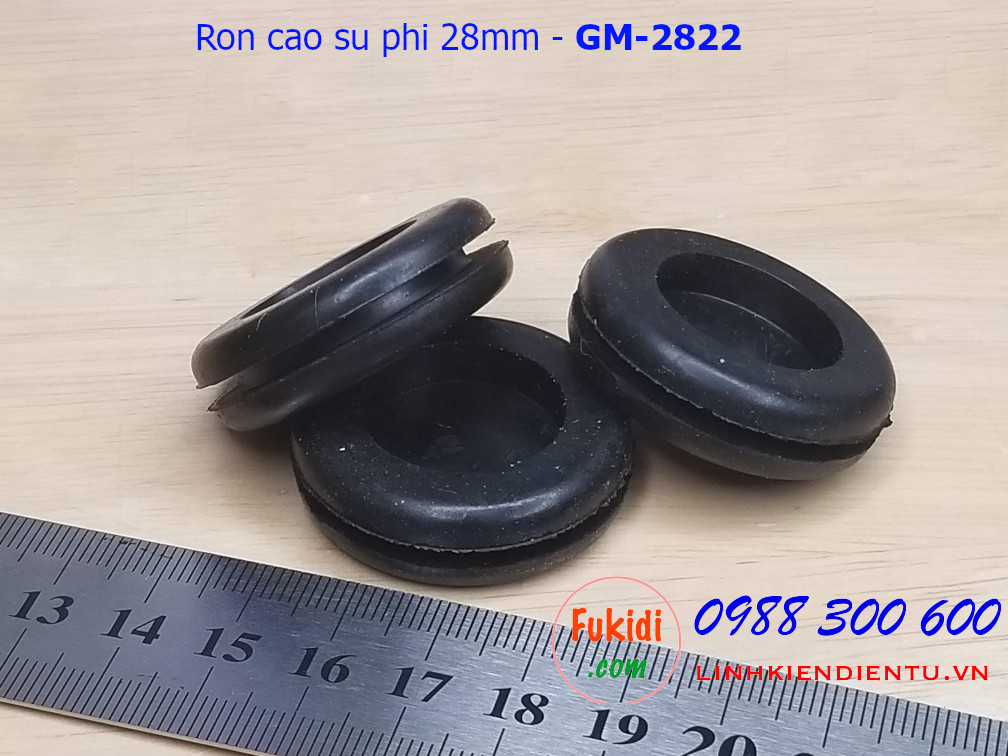 Vòng đệm, ron cao su phi 28mm, luồn dây 22mm dày 9mm GM-2822 - GM2822