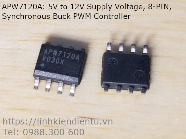 APW7120A 5V to 12V Supply Voltage, 8-PIN, Synchronous Buck PWM Controller