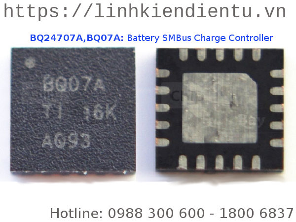 BQ24707A BQ07A: 1-4 Cell Li+ Battery SMBus Charge Controller