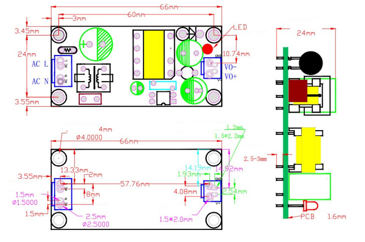 Module nguồn SANMIM 220VAC sang 5VDC/2A