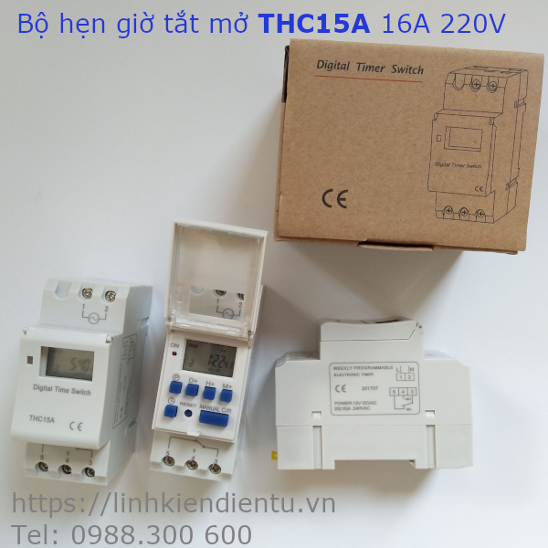 Bộ hẹn giờ tắt mở điện THC15A 16A 220V