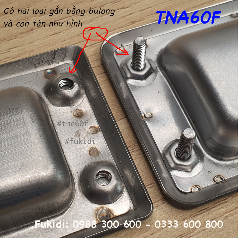 Tay nắm âm, tay nắm hộc tủ inox 304 KT 60x94mm - TNA60F