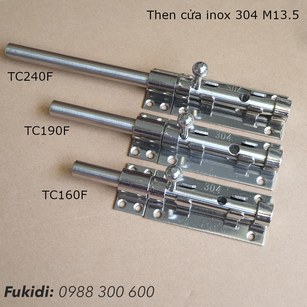 ba kích cỡ của then TC160F như hình dưới, chì khác chiều dài then, còn lại như nhau hết