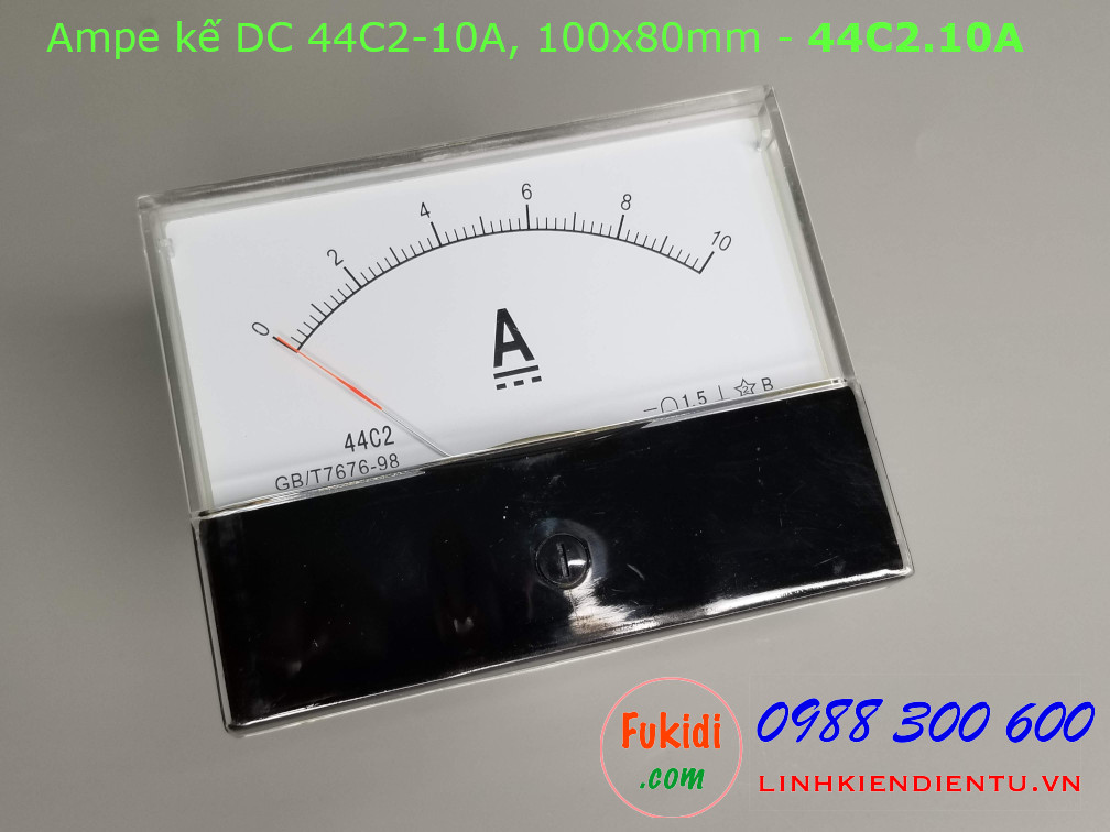 Ampe kế DC 44C2 10A chỉ thị bằng kim, kích thước 100x80mm - 44C2.10A