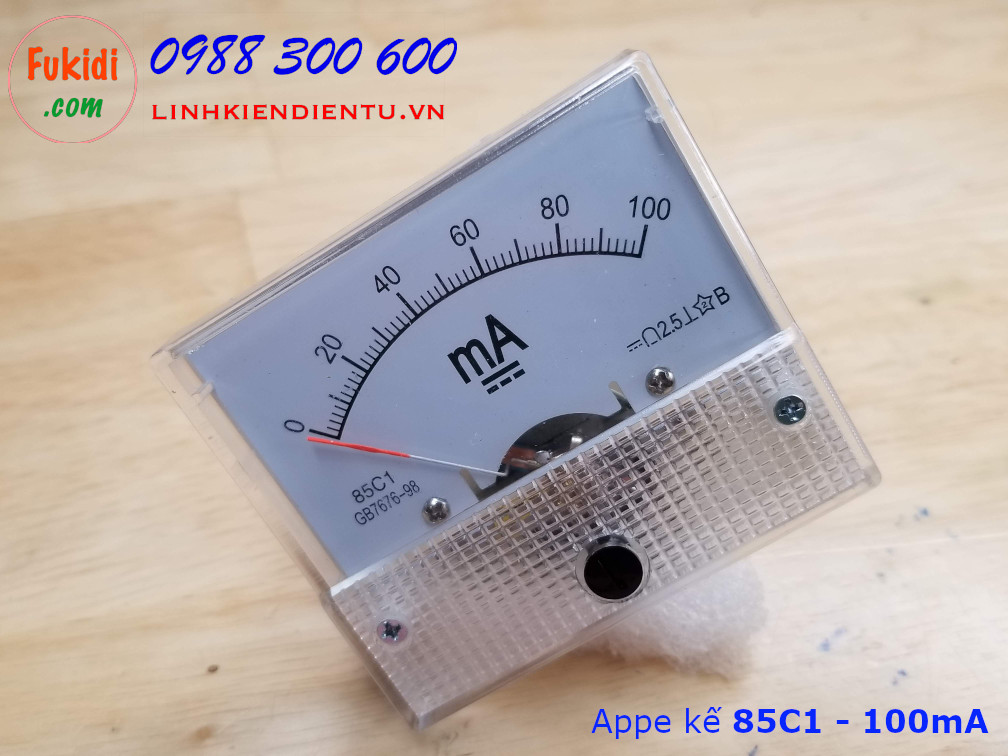 Ampe kế 85C1 đo dòng điện DC với tầm đo từ 0 đến 100mA
