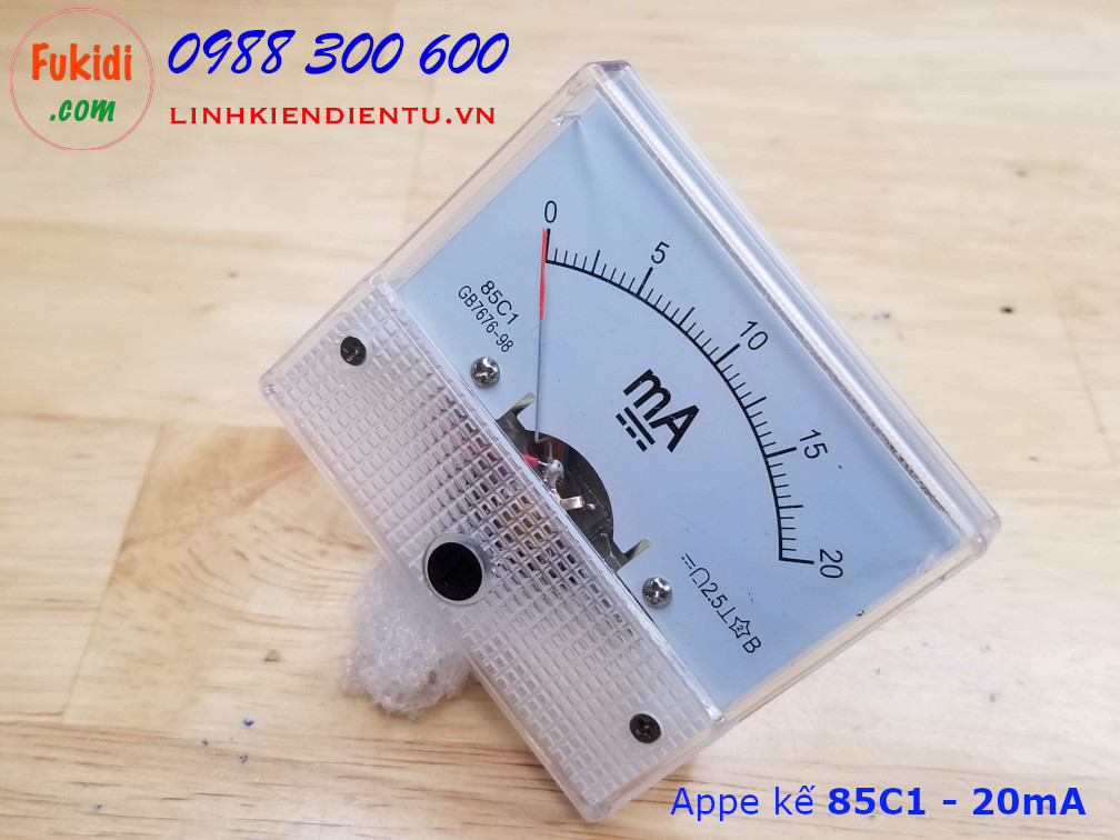 Ampe kế 85C1 đo dòng điện DC với tầm đo từ 0 đến 20mA