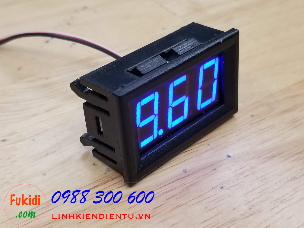 Đồng hồ đo điện áp từ DC 0-30V hiển thị LED màu xanh lục