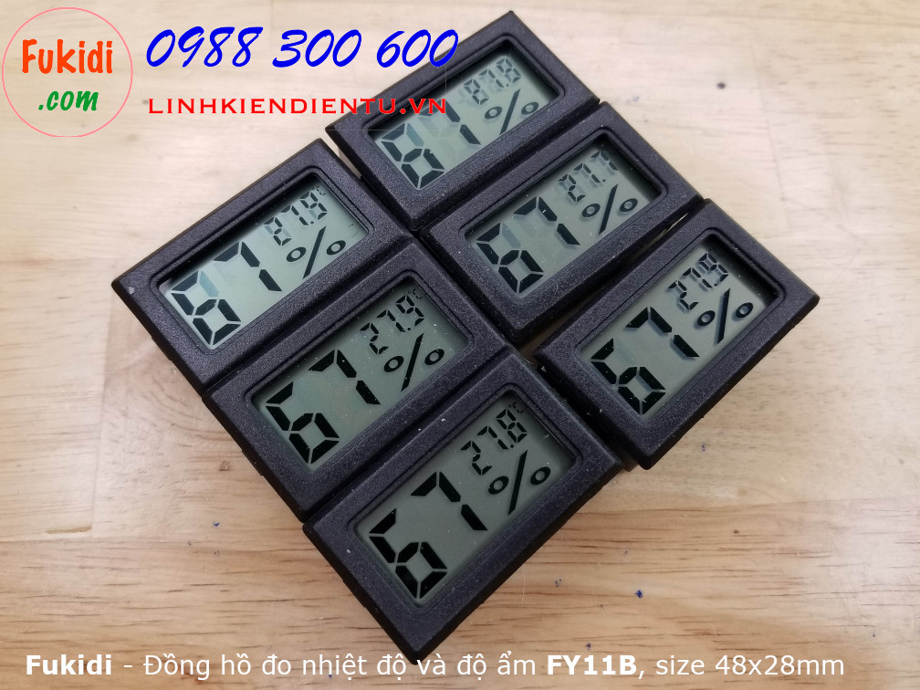Nhiệt kế và ẩm kế, đồng hồ đo nhiệt độ và độ ẩm hiển thị LCD FY11