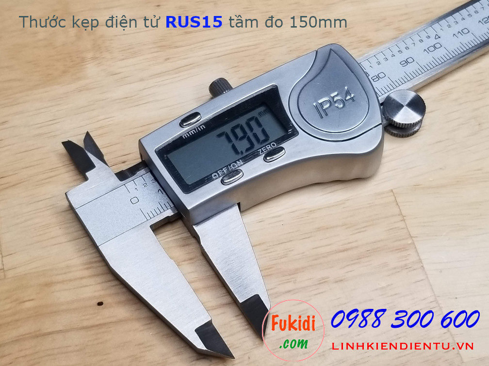 Thước kẹp điện tử RUS15, độ chính xác cao, chống thấm IP54, tầm đo 150mm