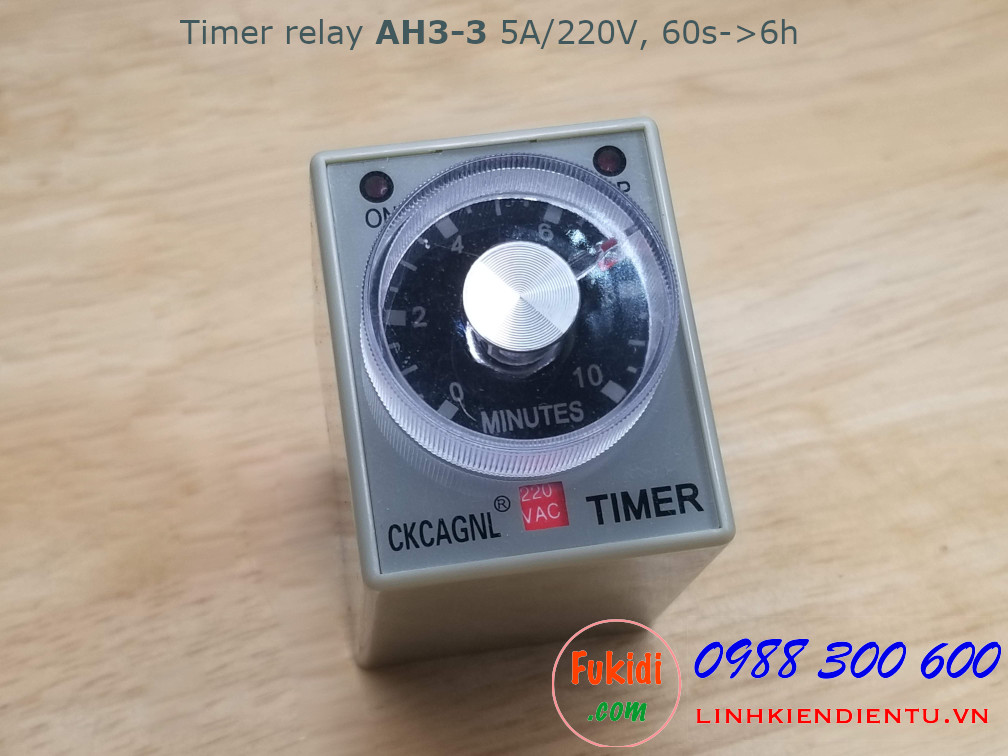 Timer Relay AH3-3 5A 250V thời gian delay từ 60s đến 6h