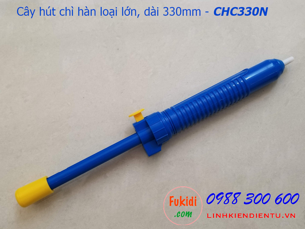 Cây hút chì hàn, hút thiếc hàn loại lớn, chiều dài 330mm, bằng nhựa màu xanh và xám CHC330P