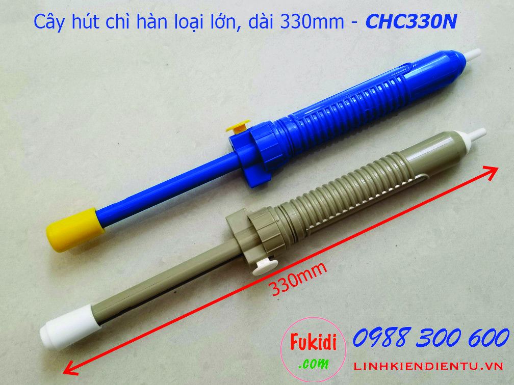 Cây hút chì hàn, hút thiếc hàn loại lớn bằng nhựa dài 330mm, màu xanh và xám CHC330P