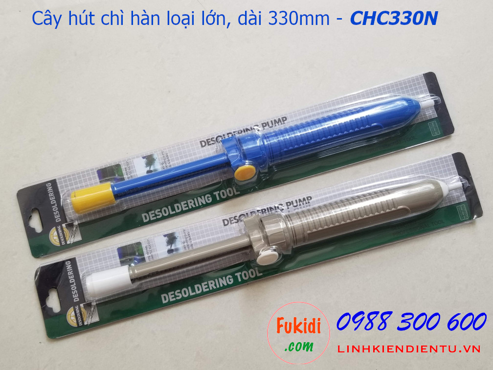 Cây hút chì hàn, hút thiếc hàn loại lớn bằng nhựa dài 330mm, màu xanh và xám CHC330P