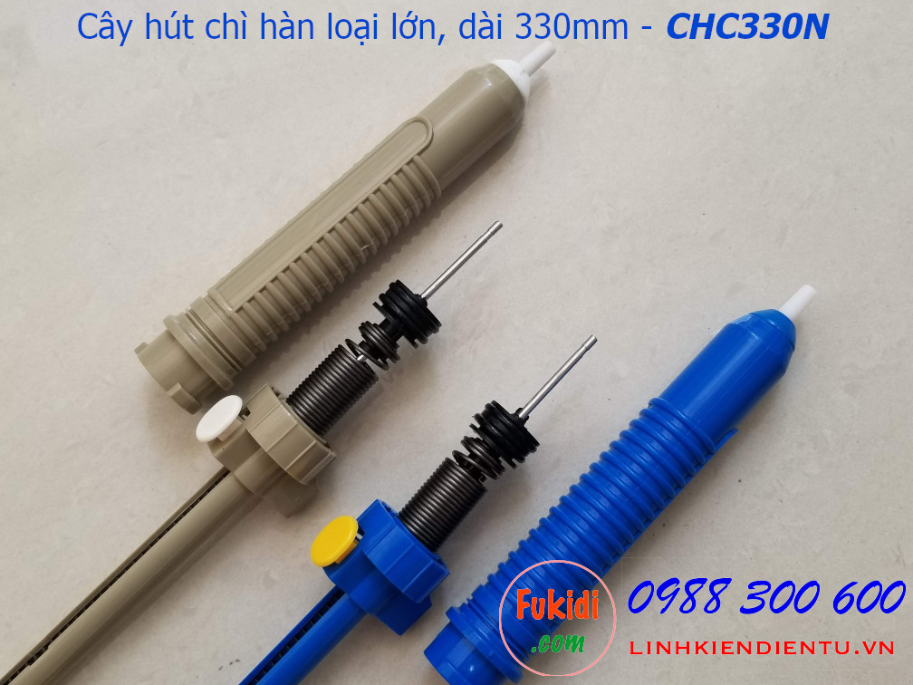 Cây hút chì hàn, hút thiếc hàn loại lớn bằng nhựa dài 330mm, màu xanh và xám CHC330P
