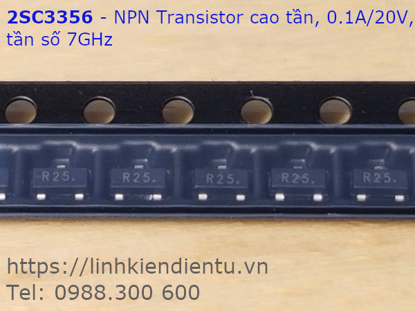 2SC3356-R25 20V/100mA, SOT-23 NPN Transistor cao tần (7GHz)