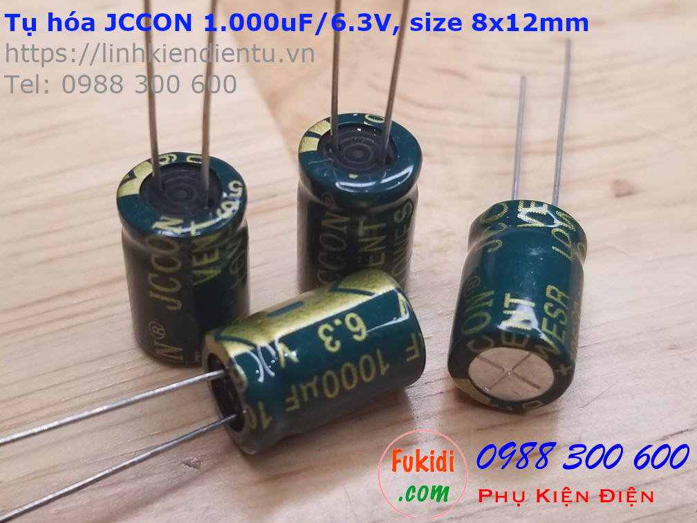 Tụ hóa JCCON 1000uF 6.3V size 8x12mm