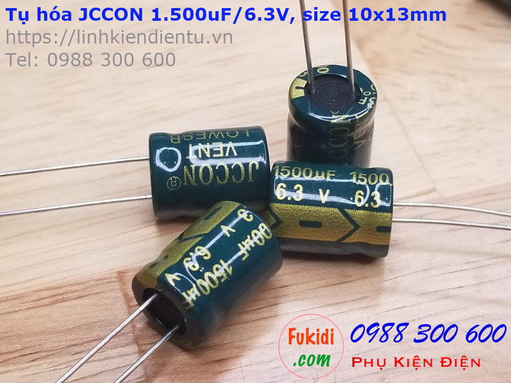 Tụ hóa JCCON 1500uF 6.3V size 10x13mm