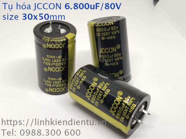Tụ hóa JCCON 80v6800uf 6.800uF/80V size 30x50mm chân cứng