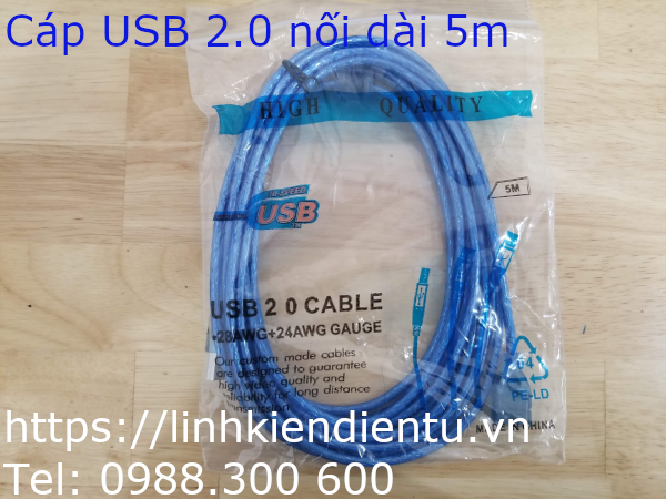 Cáp USB 2.0 nối dài 5m