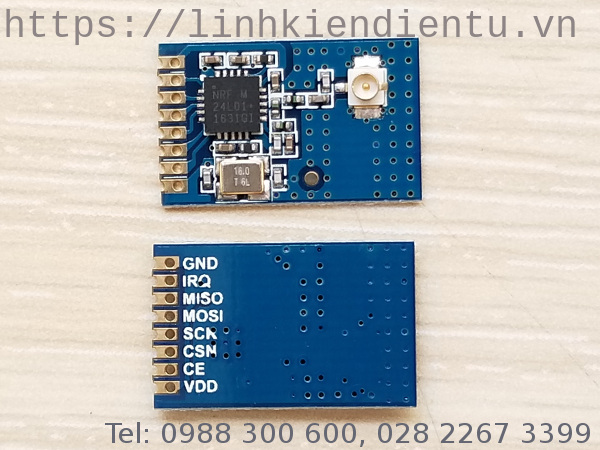 Module RF transceiver nRF24L01+, 2.4GHz, antenna rời